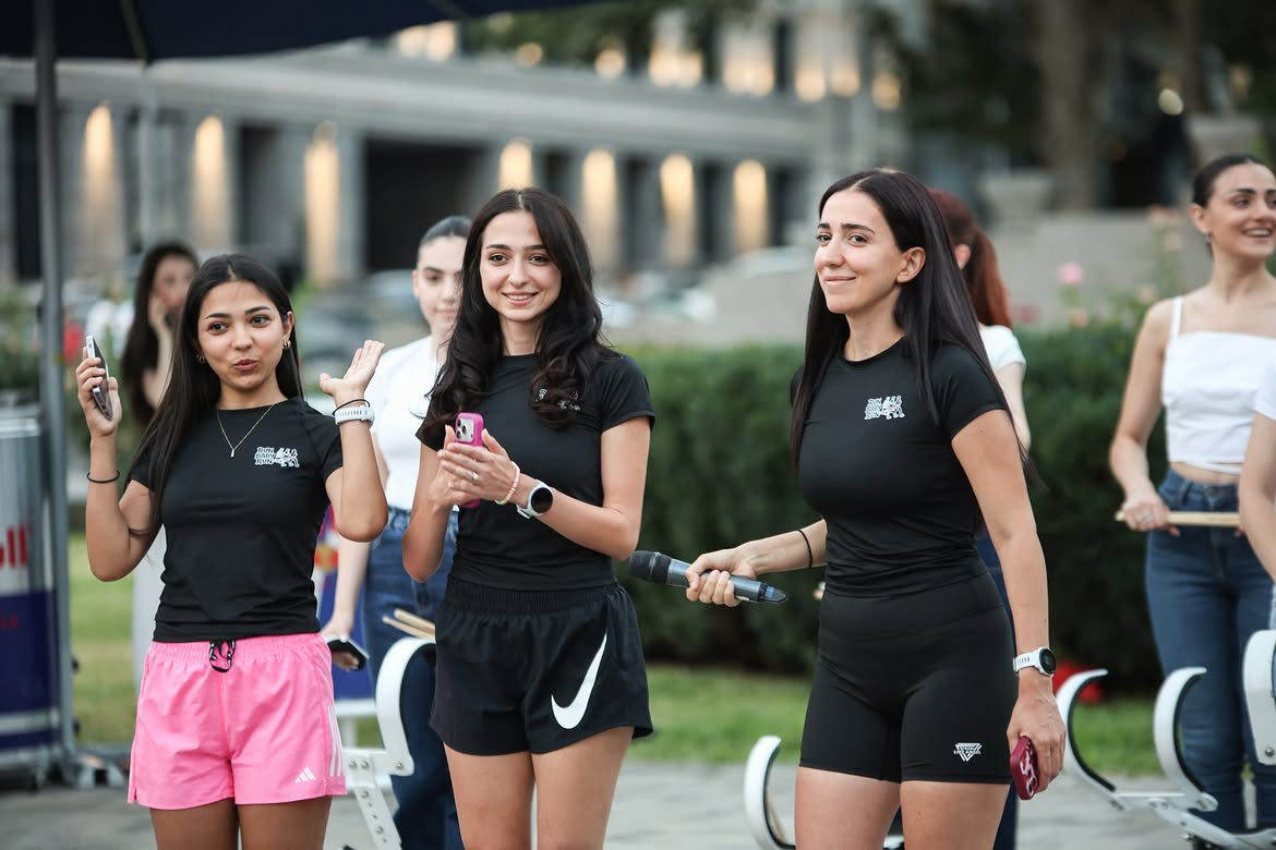 Runners gathering at a Run Baby Run meet-up in Yerevan
